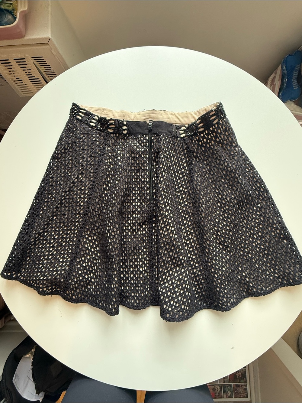 Alice + Olivia Black Crochet Circle Skirt - Picture 2 of 3